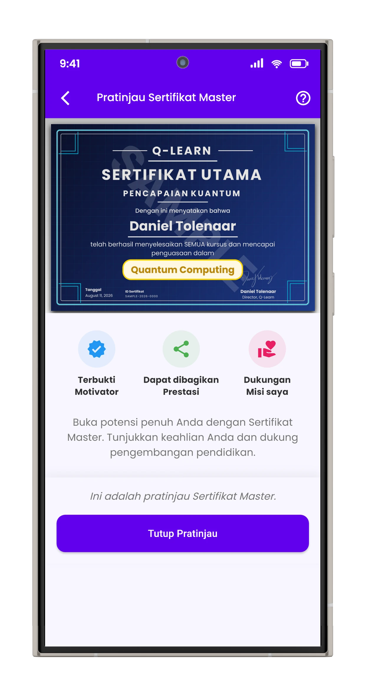 Sertifikat Master